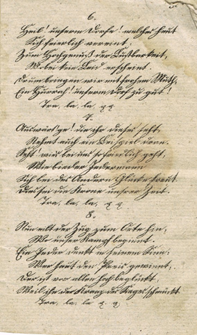 Liederheft von 1835 - Seite 3